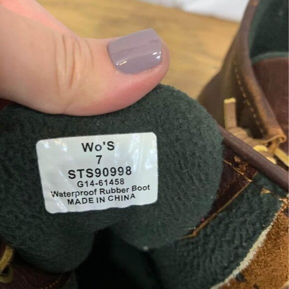 🌳sperry top sider leather waterproof duck boots. Size 7. Hunter green/ ma… - Picture 6 of 10